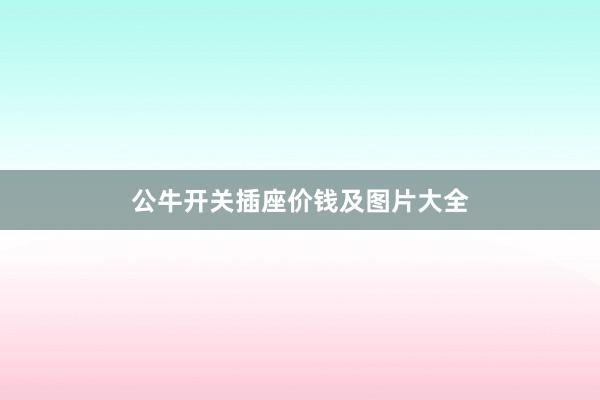 公牛开关插座价钱及图片大全